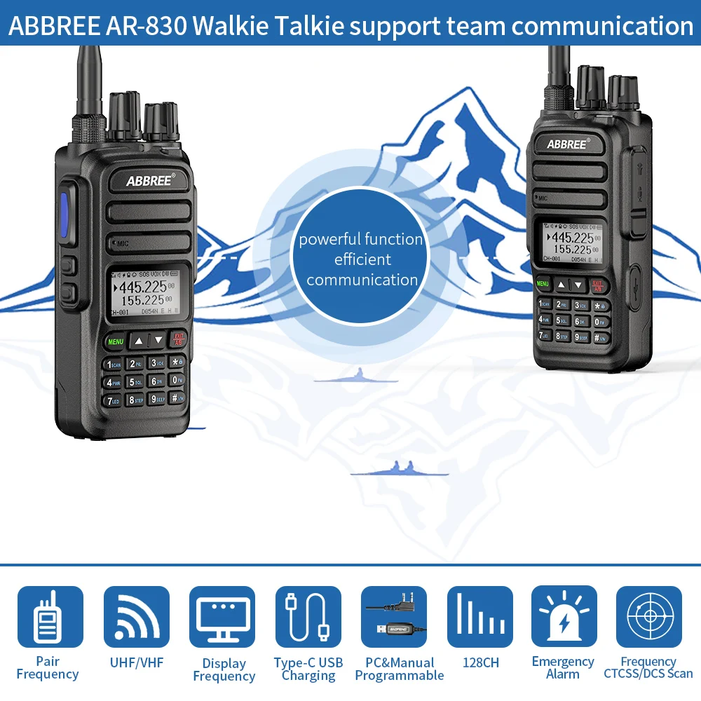 ABBREE Φ Air Band 136-520 МГц полнодиапазонная Беспроводная радиостанция с частотой