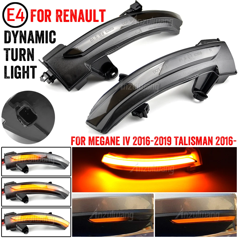 

2x динамический последовательный Янтарный светодиодный фонарь для Renault Megane IV 2016-2019 Talisman 2016-
