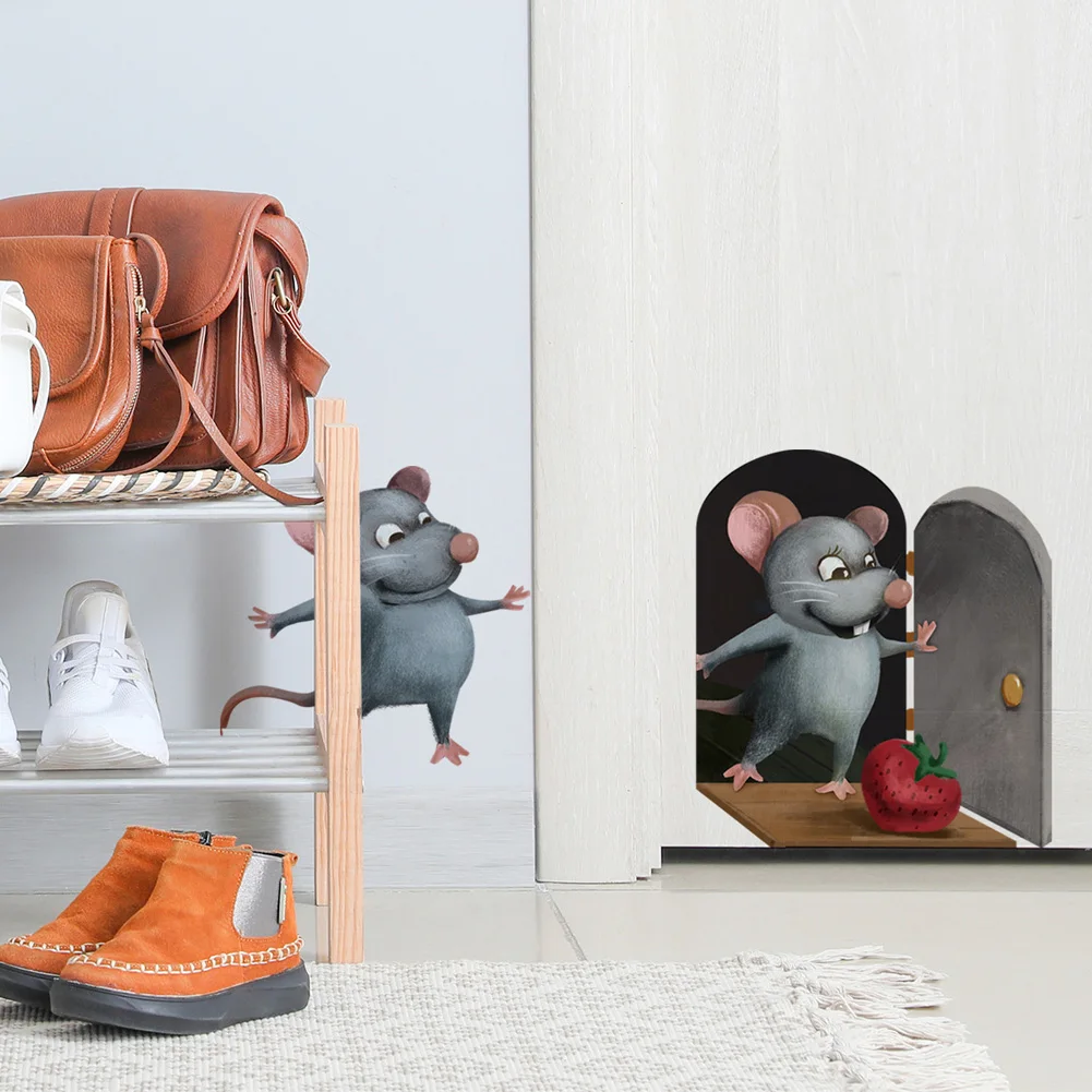 Две забавные крысы настенные Стикеры для детской комнаты украшения дома съемные