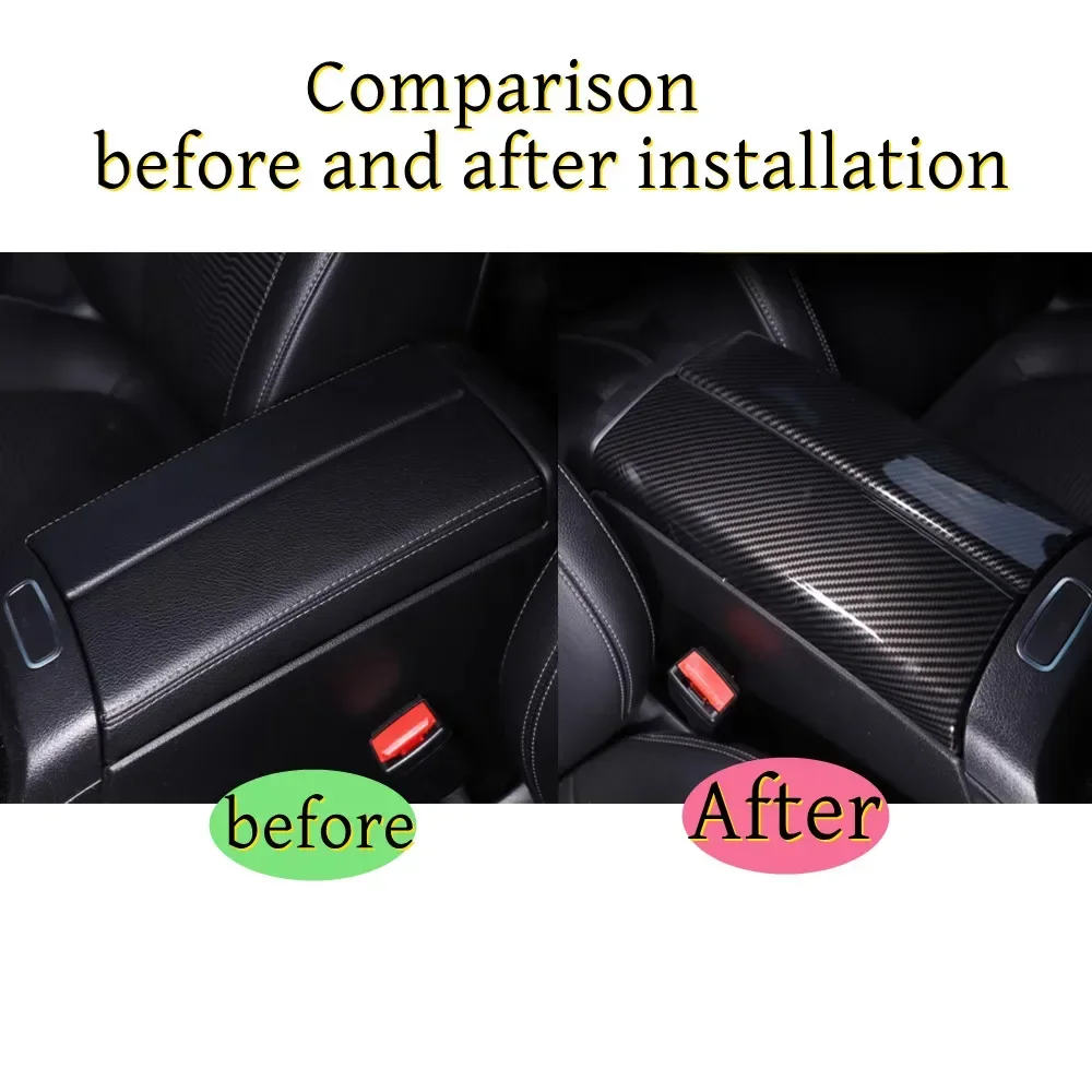 Фото ABS Carbon Автомобильный центральный подлокотник для хранения, панель, накладка для Mercedes Benz A B Class CLA GLA GLB W177 W247 C118 H247 2019-24 №3