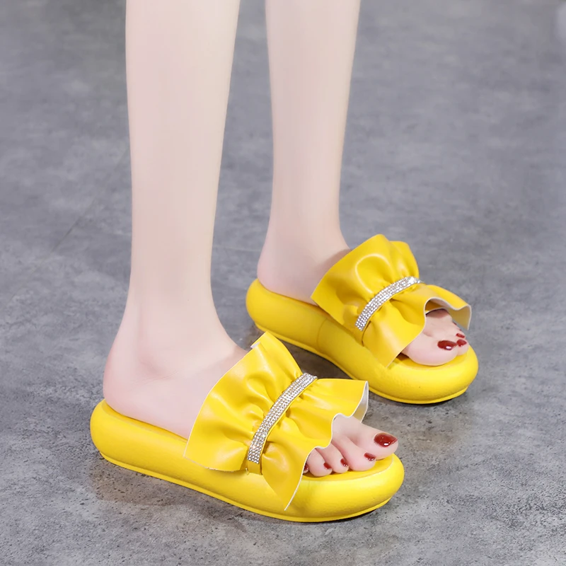 

Outer Wear Solid Color Sandals Summer New Women's Thick Bottom Casual Muffin Open Toe Net Red Sandals and Slippers Women