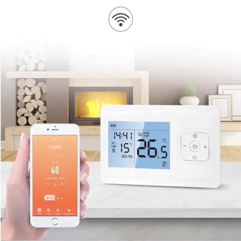 

Tuya App Control Wall-mounted Boiler Switch Programmable Smart Thermostat Work With Alexa And Google Assistant 3a Voice Control