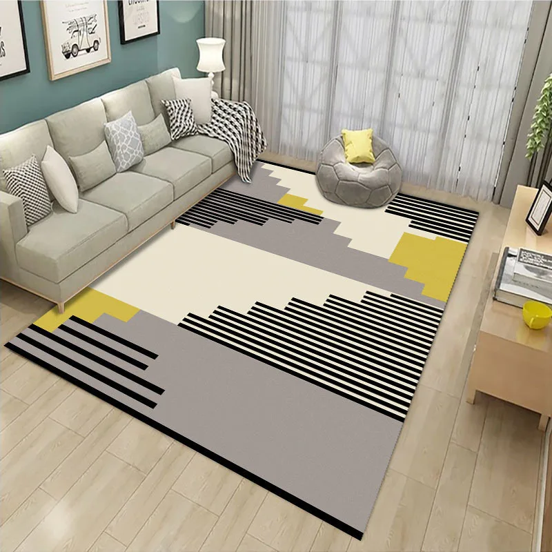 

Geometric Simplicity Living Room Carpet Home Living Room Coffee Table Pad 3D Printed Carpet Floor Mat Rugs for Bedroom