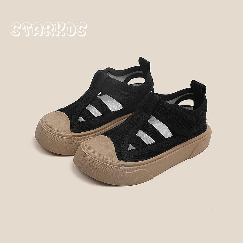 Kids Vulcanized Shoes 2022 Summer Canvas Sneakers Children Fashon Hollow Out Design Tennis Boys Girls Casual Flat Sandals enlarge