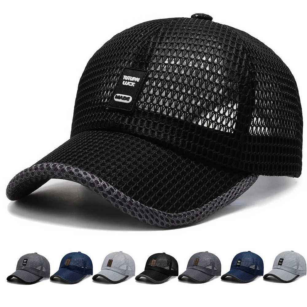 

Men's Mesh Baseball Cap Trapstar Breathable Summer Caps Dad Hat Outdoor Fishing Hats Bone Gorras Snapback Trucker Cap Gorros