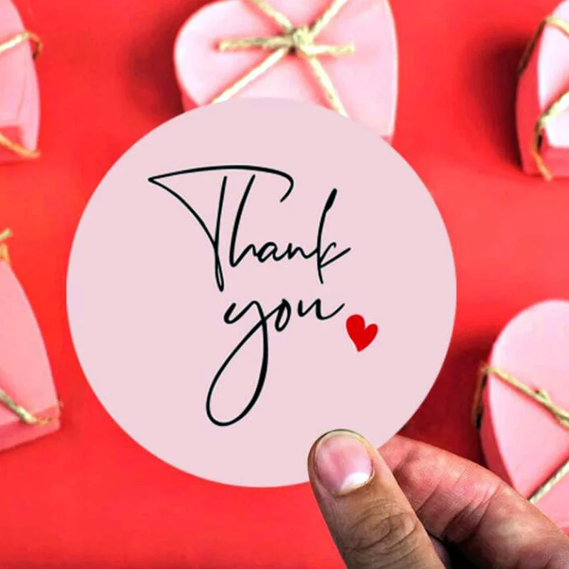 

1.5inch Pink Thank You Stickers diy Stickers for Company Giveaway Birthday Party Favors Labels Mailing Festival 90pcs