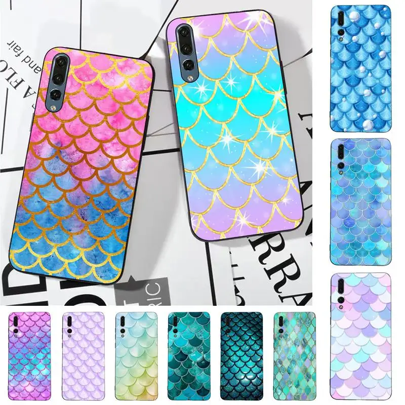 

Mermaid Scale Phone Case for Huawei P30 40 20 10 8 9 lite pro plus Psmart2019
