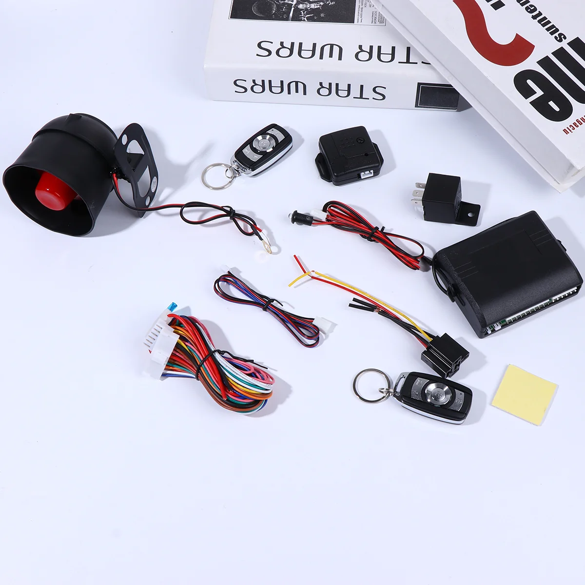 

Buttons Car Burglar Alarm Security System Remote Control Sound Light Auto Anti-theft