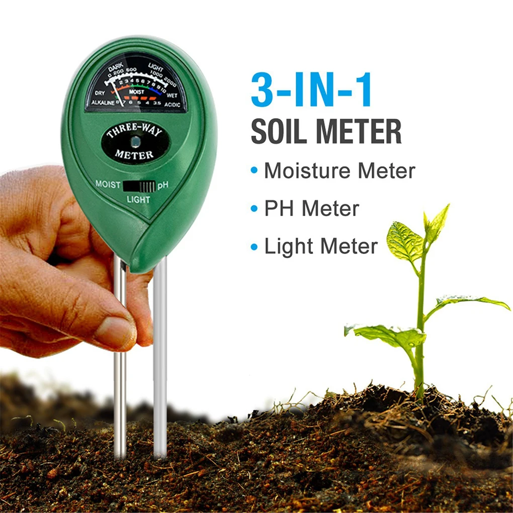 

Цифровой PH-измеритель кислотности 3-в-1, Многофункциональный тестер почвы, измеритель влажности, интенсивности солнечного света, инструмент...