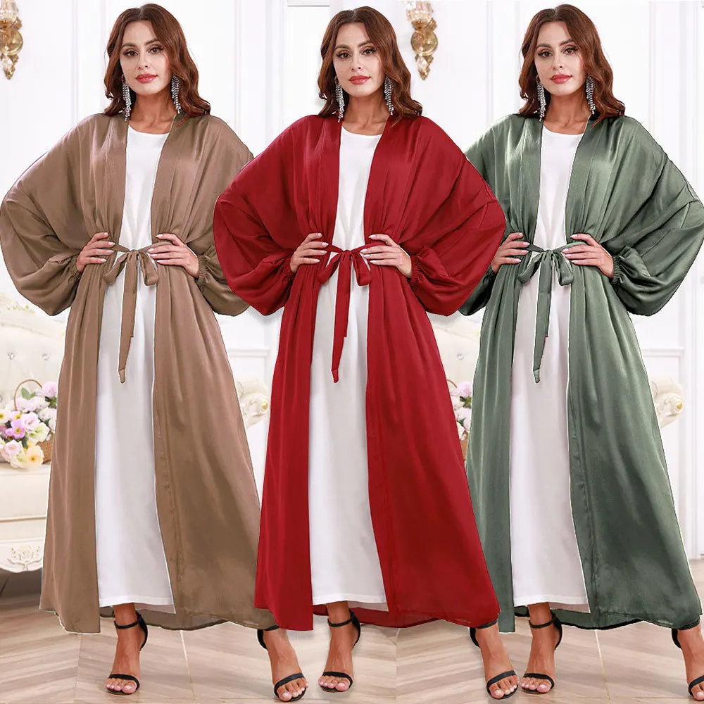 Open Abayas for Women Dubai Arabic Long Muslim Hijab Dress Solid Eid Abaya Kimono Cardigan Kaftan Robe Islamic Clothing