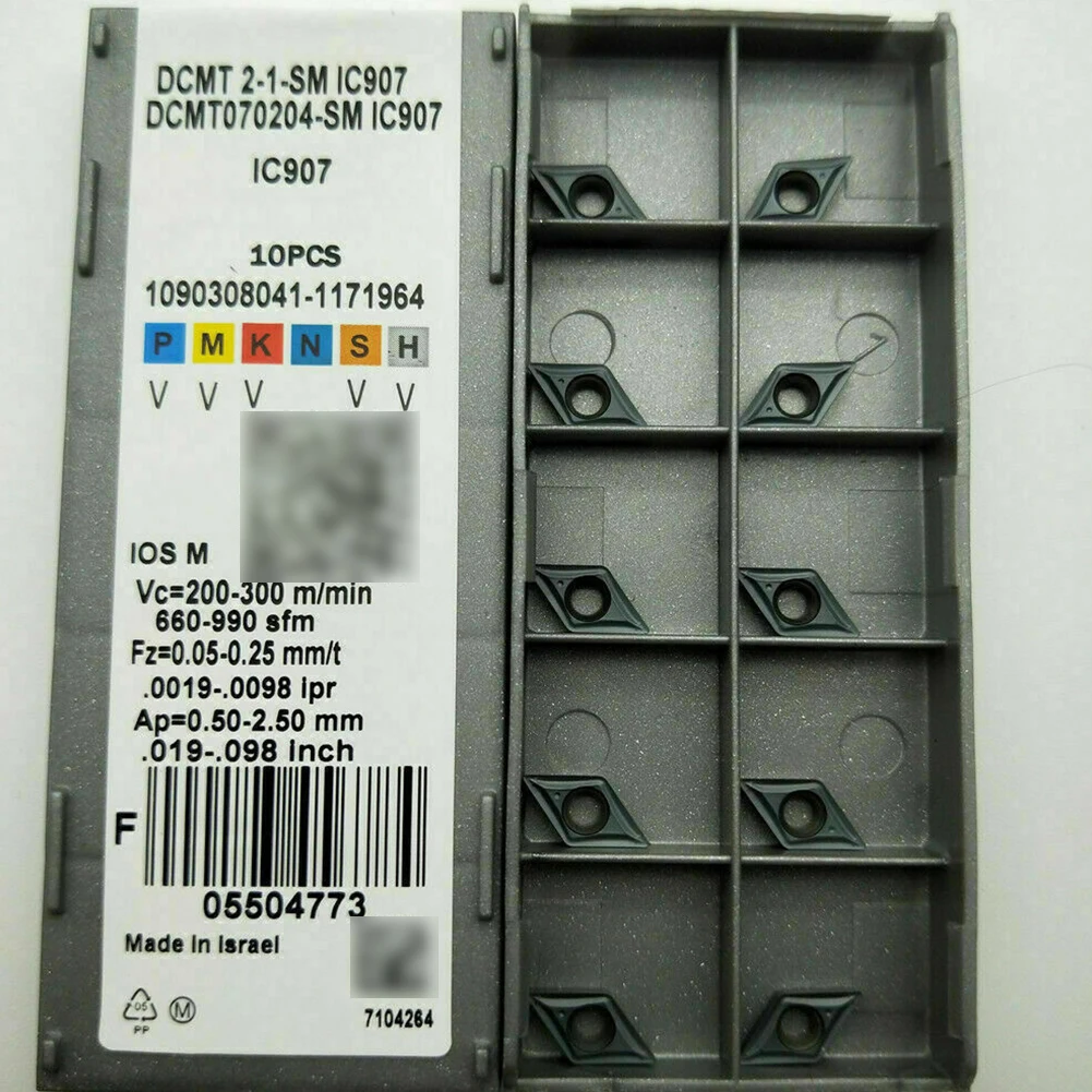 

10 шт., карбидная фреза DCMT 2-1-SM DCMT070204 SM IC907
