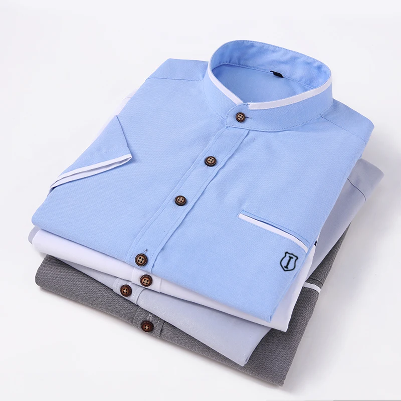 

2022 bordado moda social manga curta fino ajuste camisa masculina floral roupas branco masculino