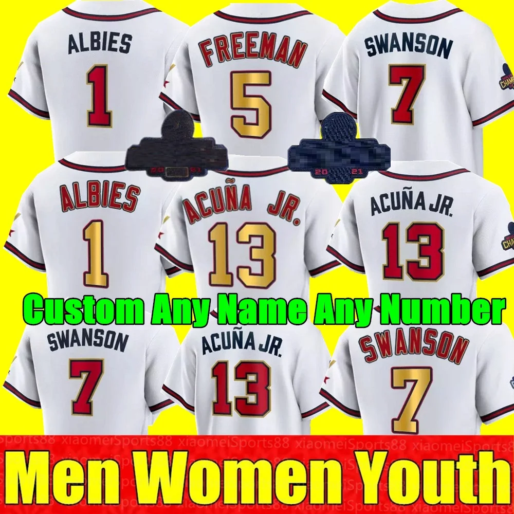 

2022 WS Gold Program Men Women Kids Atlanta Baseball Jersey Freddie Freeman Brave Dansby Swanson Ronald Acuna Jr. Ozzie Albies