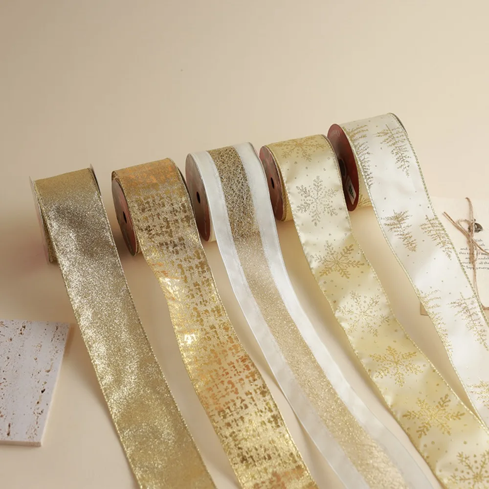 Новогодние ленты 10 ярдов имитация конопли материал золотого банта проводные