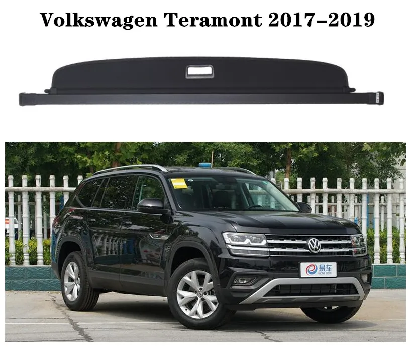 High Qualit Car Rear Trunk Cargo Cover Security Shield Screen shade For Volkswagen Teramnt 2017-2019(black, beige)