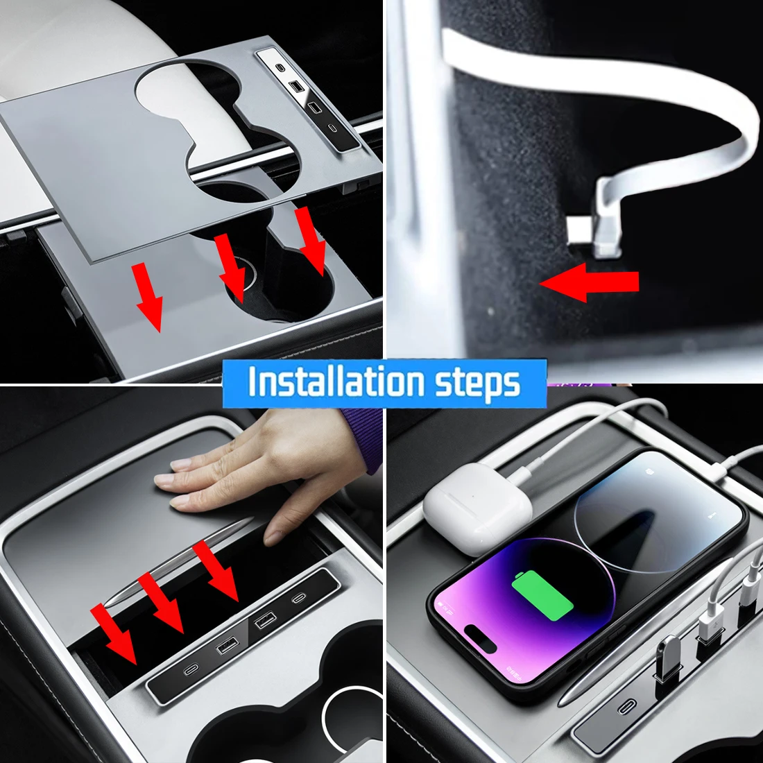 Аксессуары для док-станции Tesla Model Y 3 2021-2023 умный адаптер быстрой зарядки