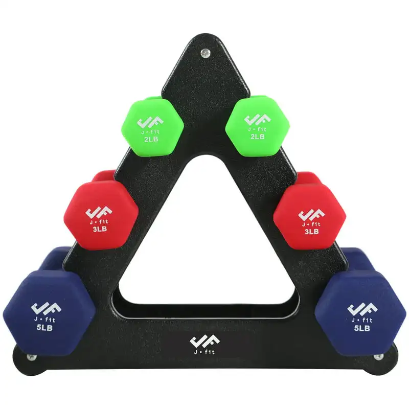 

JFIT, 20 lb dumbbell set w/stand