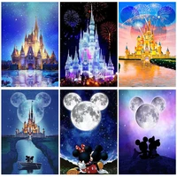 disney cartoon mickey mouse castle 5d diamond painting picture of rhinestones full round diamond embroidery mosaic home wall art