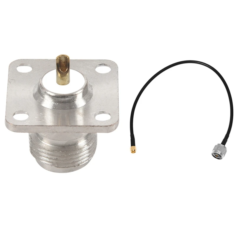 

SMA Male To N Type Male Plug Wifi Antenna Pigtail Cable 16.1 Inch & N Type Female Jack RF Coax Connector 4-Hole Panel