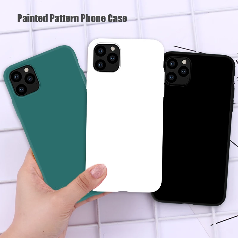 

Soft TPU Silicone Case for iPhone 12 Pro Max 7 8 Plus X XS XR 6 6S SE 2020 Candy Color Full Cover Case for iPhone 11 Phone Shell