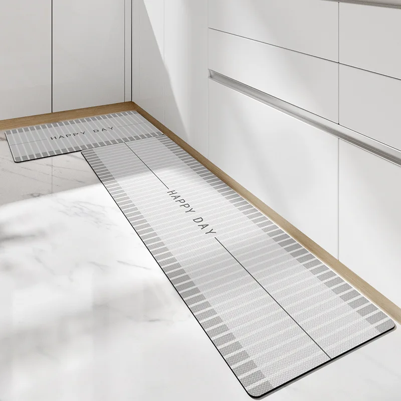 

Простые кухонные длинные кожаные напольные коврики из ПВХ, домашние стираемые водонепроницаемые и маслостойкие напольные коврики, комбинированный ковер