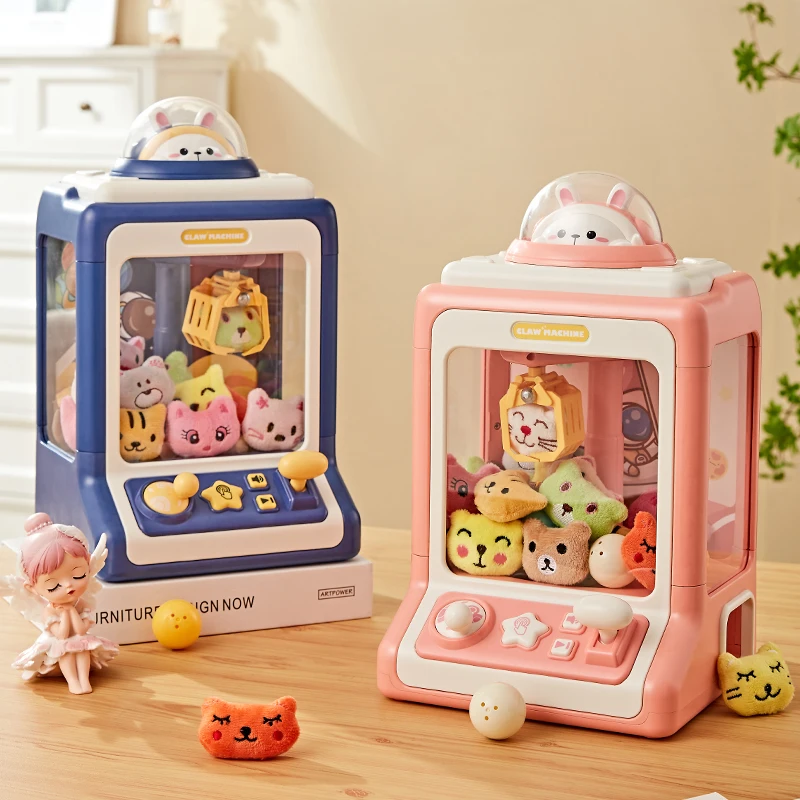 

4 Style Kids DIY Electric Claw Machine Girl Grab Mini Doll Clip Gashapon Music Crane Game Children Toy For 3 Year Chrismas Gifts