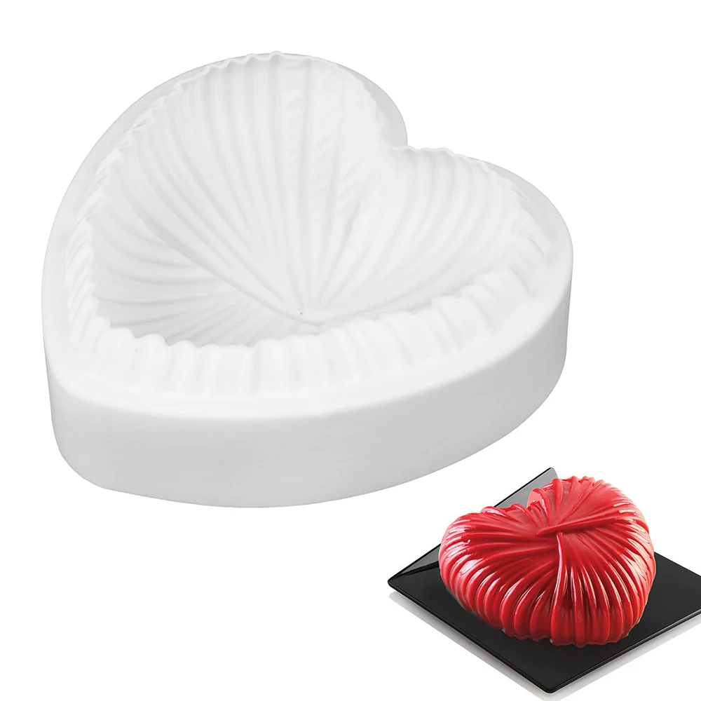 

DIY Heart Mousse Pastry Moulds Silicone Cake Molds Valentine's Day Rose Dessert Baking Tools Kitchen Bakeware