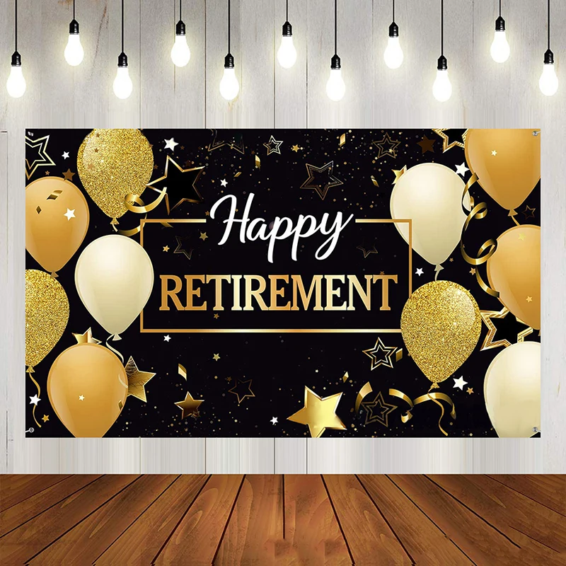 

1Pc Happy Retirement Party Decoration Happy Retirement Sign Banner Extra Large Photo Background with Rope for Retirement Party