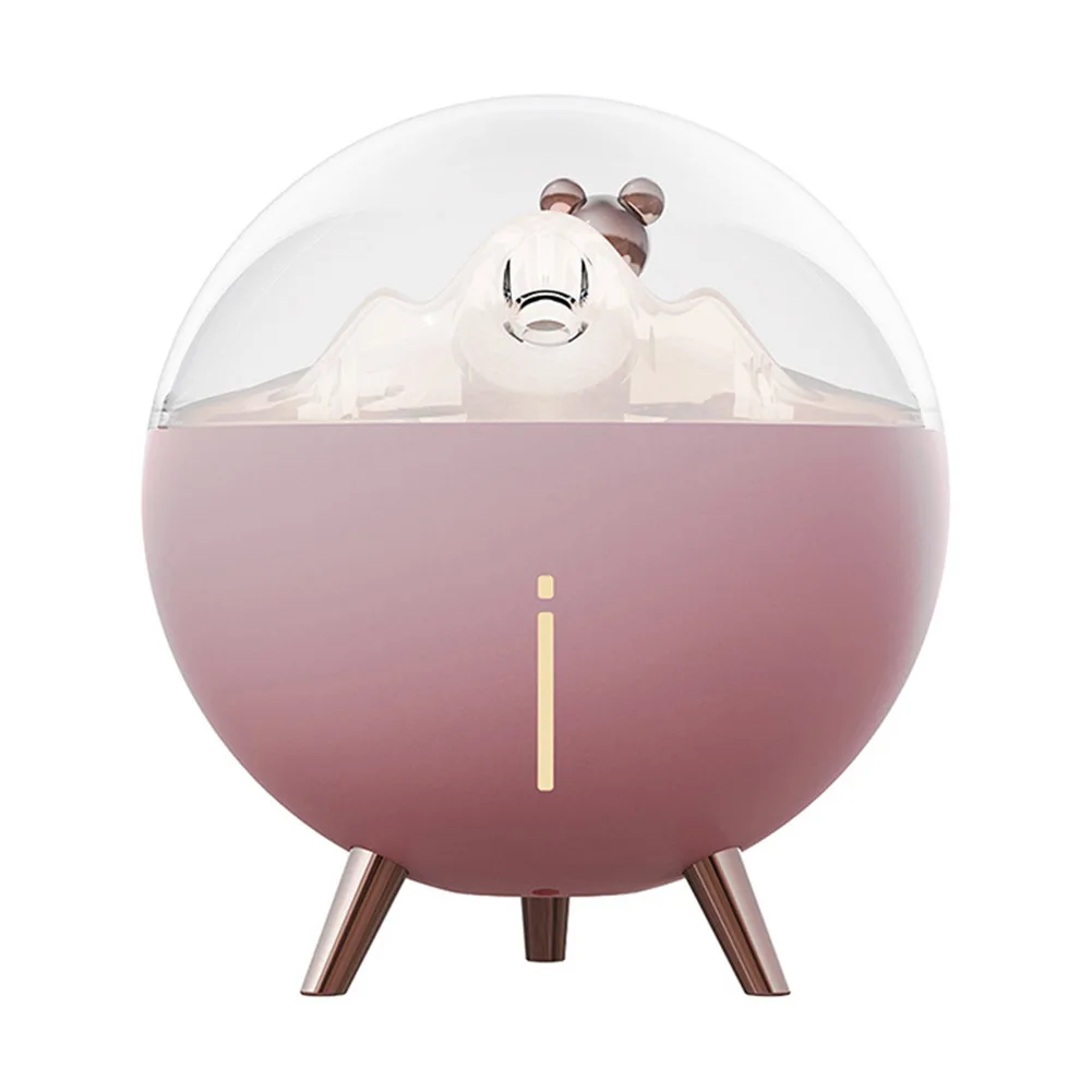 

Air Humidifier USB Quiet Space Bear with LED Light Mini Humidificador Mist Maker Aromatherapy for Home Office Pink