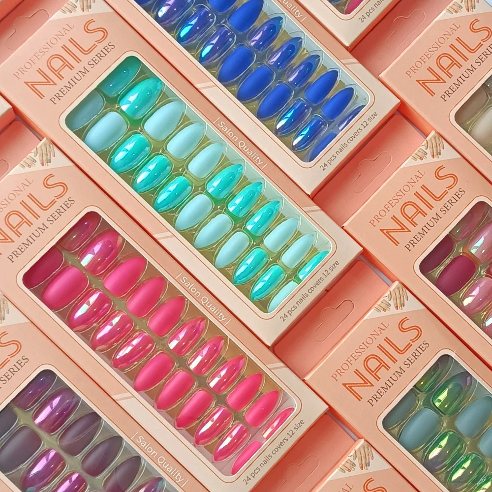 

Long Pointed Detachable Magic Color Matte Nail Enhancement Girl Patch Nail Enhancement Finished Nail Enhancement Korean Version