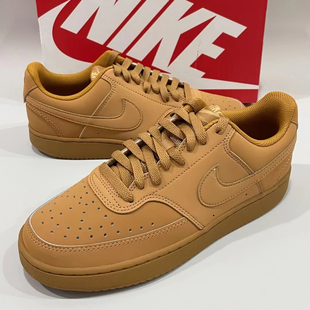 Кроссовки Nike Court Vision 1 с низким берцем мужские и женские пшеничного цвета