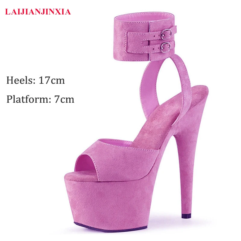 

New 17CM Super High Heeled Shoes Sexy Fetish Clubbing Pole Dancing Shoes 7 Inches Women's Sandals All Match Models Show Sandals