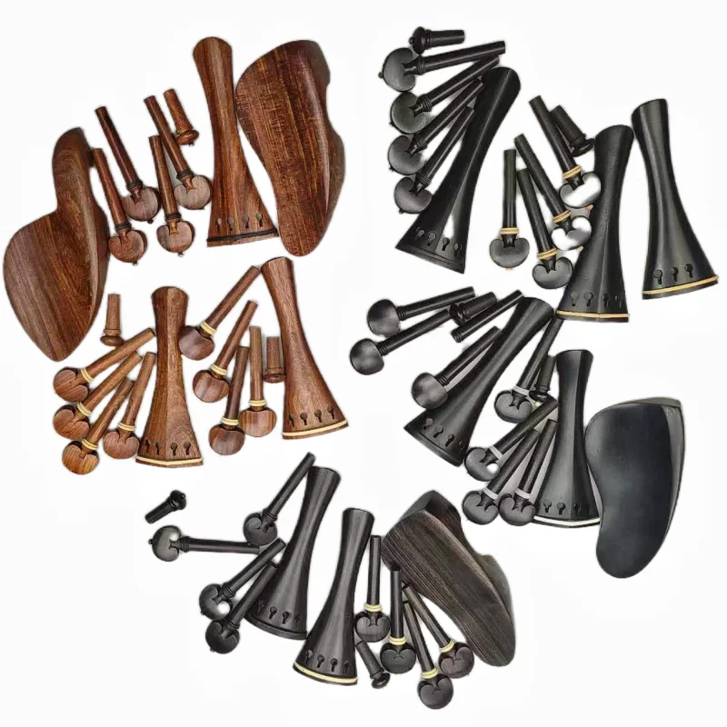 New Model High Quality Violin Parts Accessories Pegs+Tailpiece+Chin Rest+Endpin Ebony or Rosewood