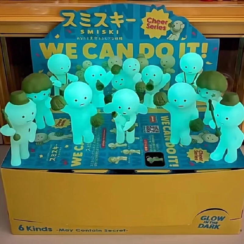 Smiski Cheer Series слепая коробка светящаяся зеленая кукла Kawaii ночник для украшения