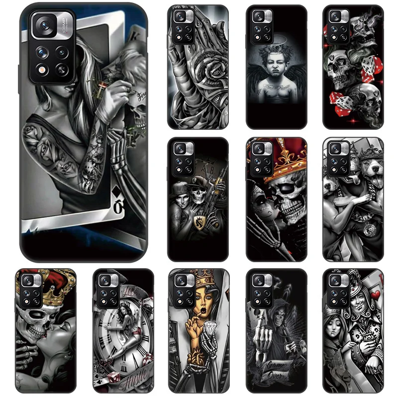 

Honor 50 Pro Cases For Huawei P40 Pro Case For Huawei P50 P30 Lite P20 Honor 50 Lite Skull Balck Shockproof Gothic Phone Covers