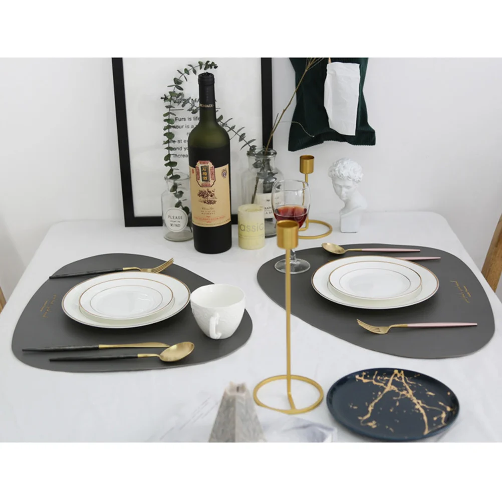 

5pcs 37x43cm Nordic Leather Western Simple Waterproof Plate Pad Table Placemat for Home Assorted Color