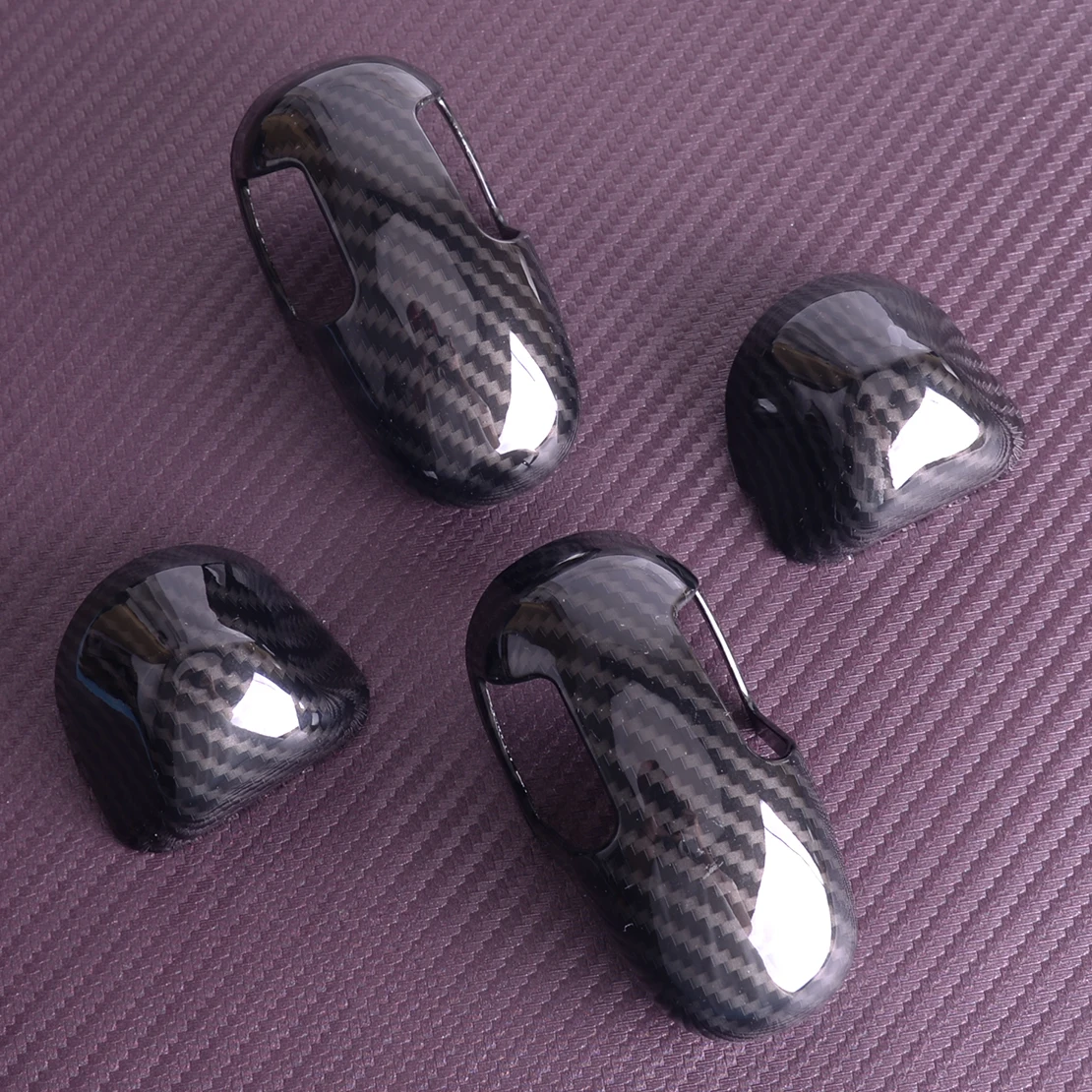 

1 Set Car Seat Safety Belt Buckle Covers Trims Carbon Fiber Grain Plastic Fit For Jeep Wrangler JL Gradiator JT 2018-2022