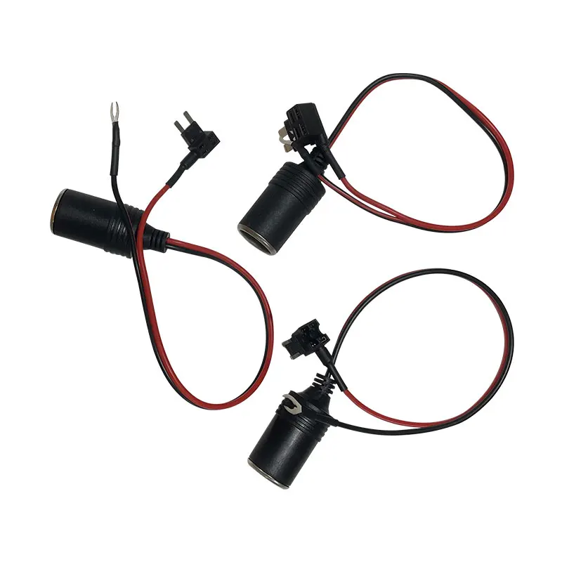 pure copper car cigarette lighter charger cable female socket plug connector adapter cable fuse free global shipping