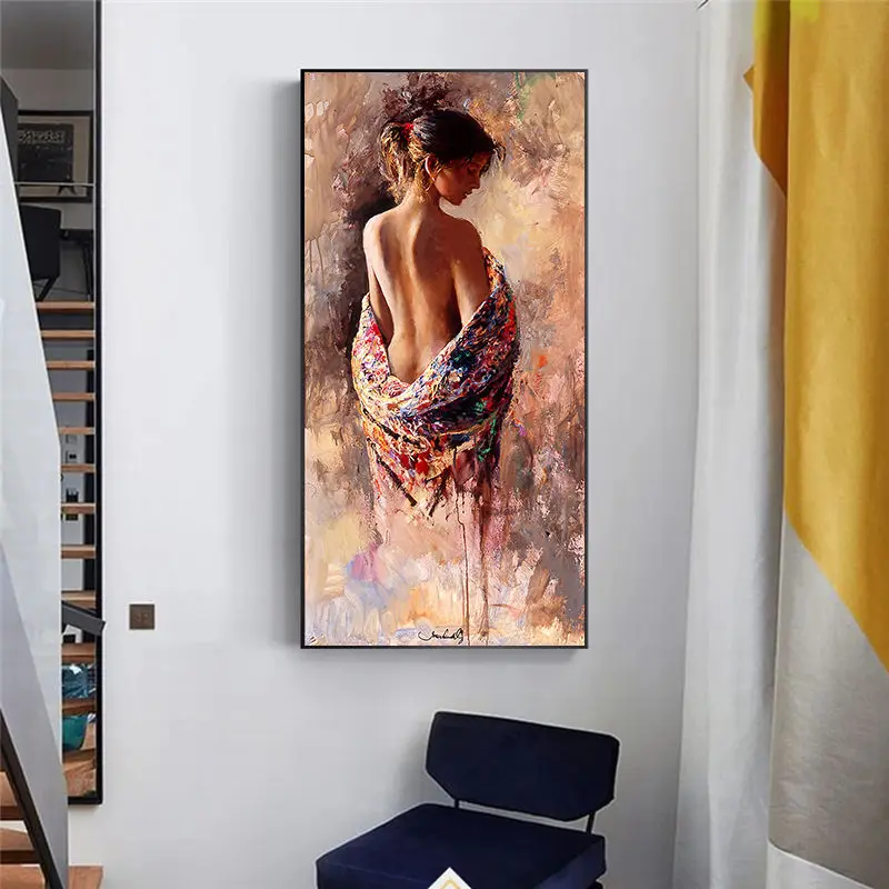 

Abstract Semi Naked Woman Canvas Painting Sexy Beauty Poster Prints Wall Art Picture for Living Room Home Decoration Cuadros