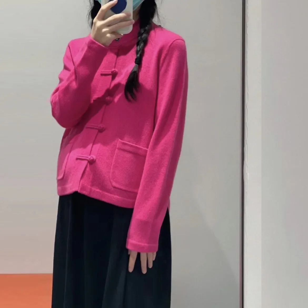 Темперамент в национальном стиле новый белый китайский воротник-стойка на