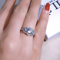 uilz gorgeous silver color designer rings three stones engagement ring for women handmade aaa cubic zirconia gift anel jewelery