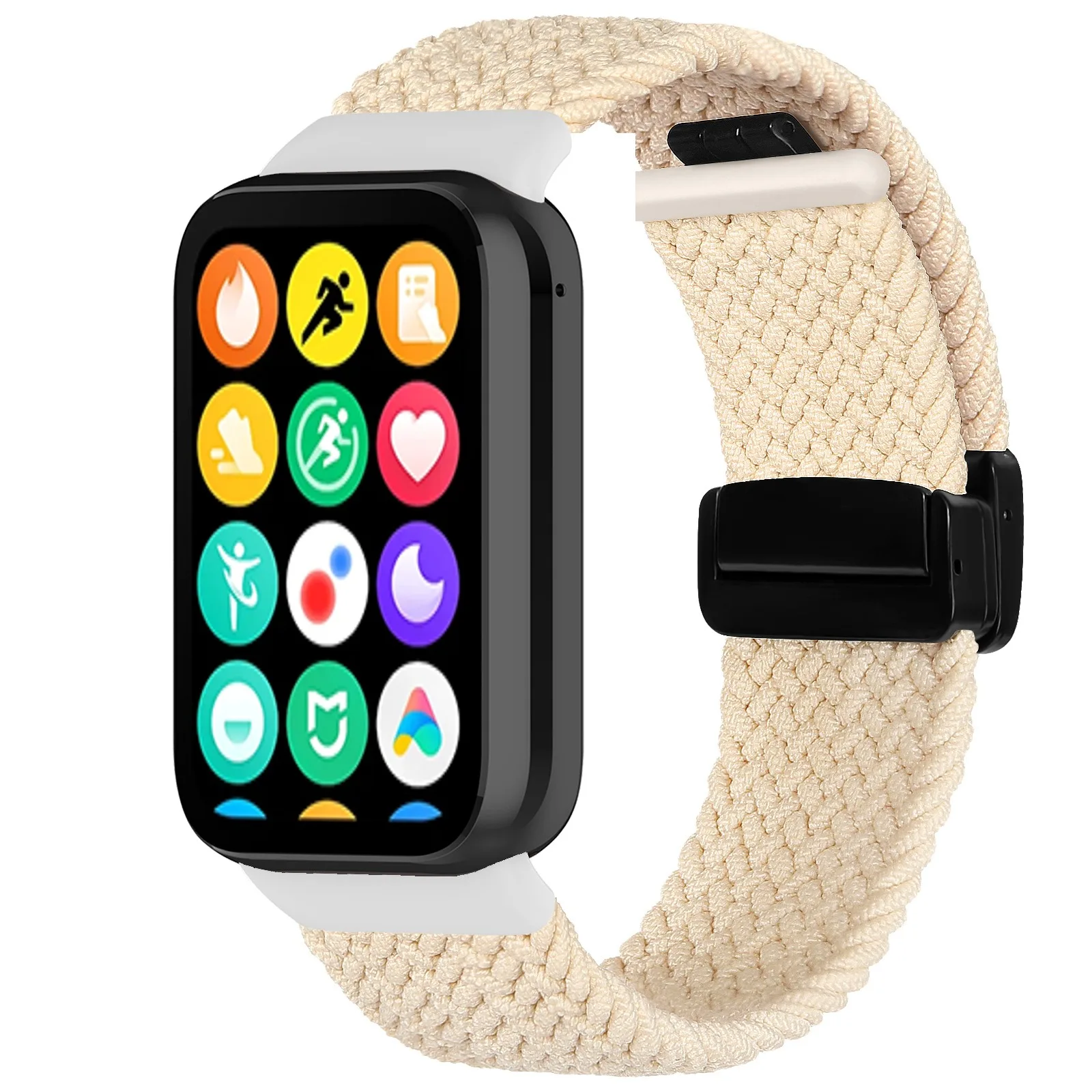 Фото Нейлоновый ремешок для Xiaomi Band 10 Pro/8 Pro/9 Pro, плетеный ремешок с магнитной застежкой, регулируемый для Redmi Watch 4 5 6. №3