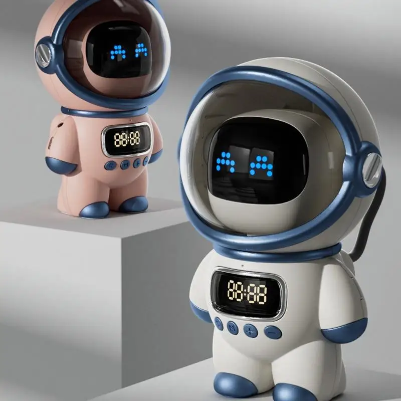 

Smart Astronaut Bluetooth-compatible Speaker Ai Interactive Memory Card Computer Audio Clock Alarm Creative Gift