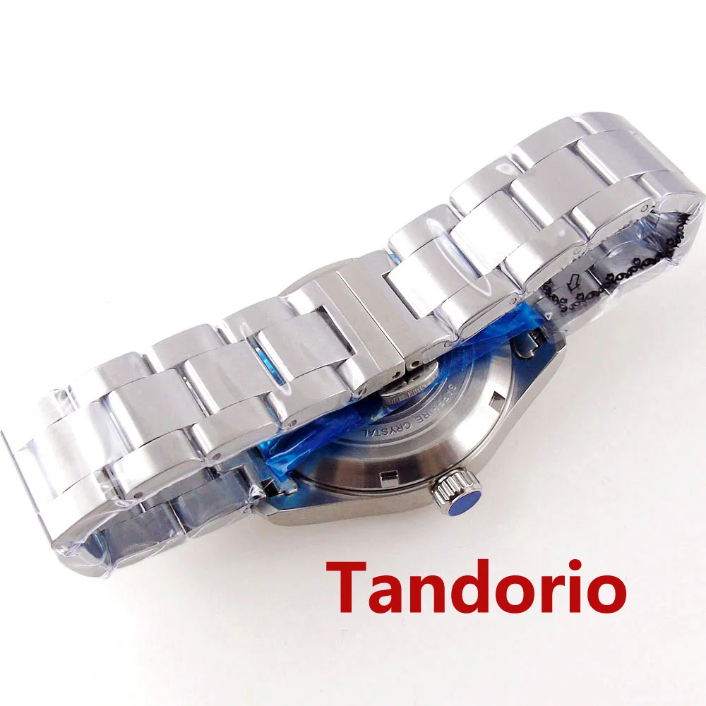 Tandorio 39mm Stainless Steel Pilot Watch Case Sapphire Glass 20ATM For NH34 NH35 NH36A ETA2824 PT5000 Auto Movement Solid Back