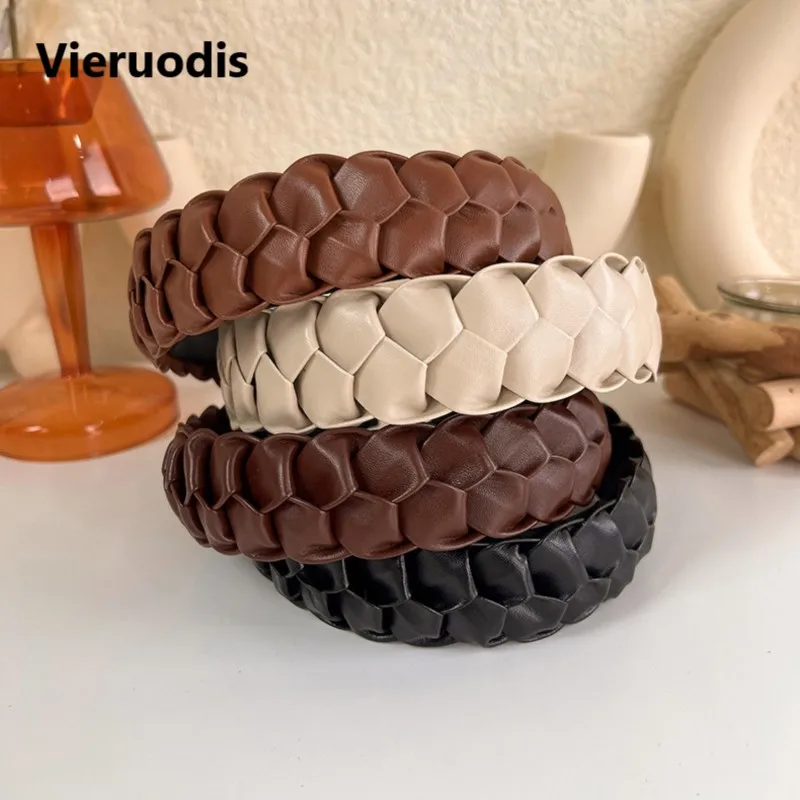 Повязка на голову для девушек на осень, нескользящая, из кожи