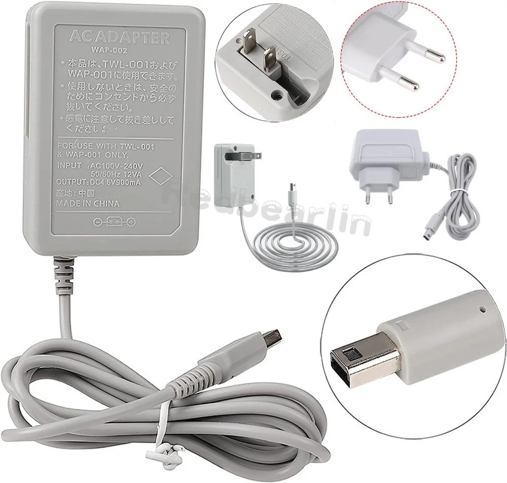 

200pcs AC Adapter Charger Home Travel Charger Wall Plug Power Adapter (100-240v) for Nintendo 3DS 2DS 2DS XL 2DS DSi DSi XL