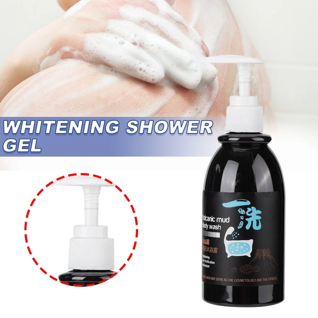 

1 Pc 250ml Volcanic Mud Shower Gel Long-Lasting Fragrance Skin Brighten Moisturizing Whitening Body Wash Mild Deep Cleansing