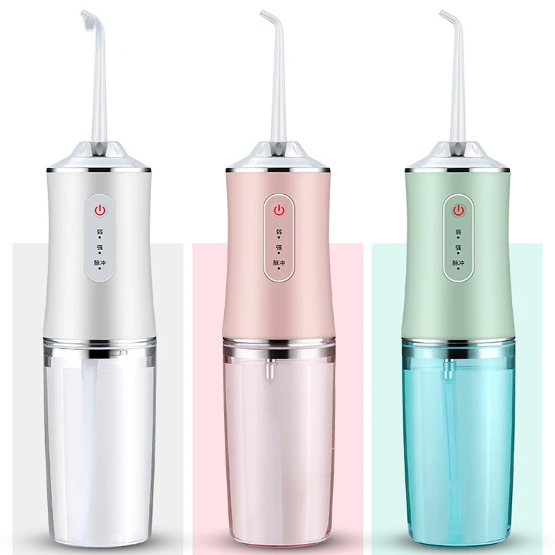 

Oral Irrigator Dental Water Jet For Teeth USB Rechargeable Portable Water Flosser 4 Nozzles 200ML Waterproof IPX7 Tooth Cleaner