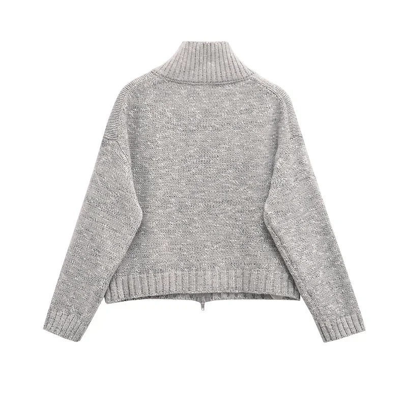 TRAF женский свитер вязаный короткий кардиганы осень-зима 2023 топ с длинными