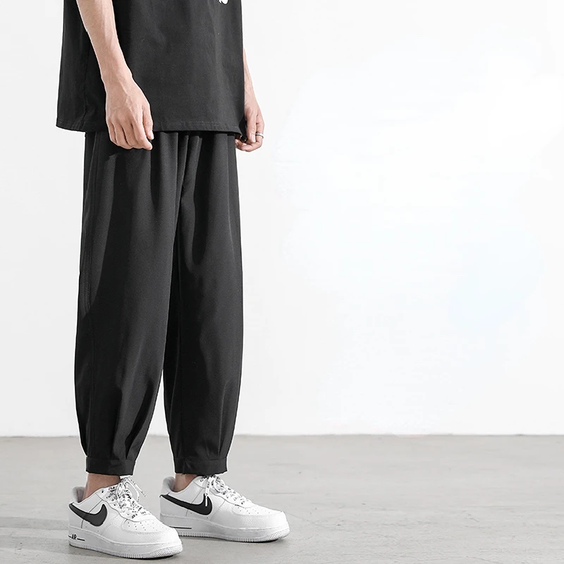 

Pants for Men Joggers Fashion Trouser Male Clothing Big Size Ice Silk Breathable Streetwear Pants Elastic Sweatpants 2023